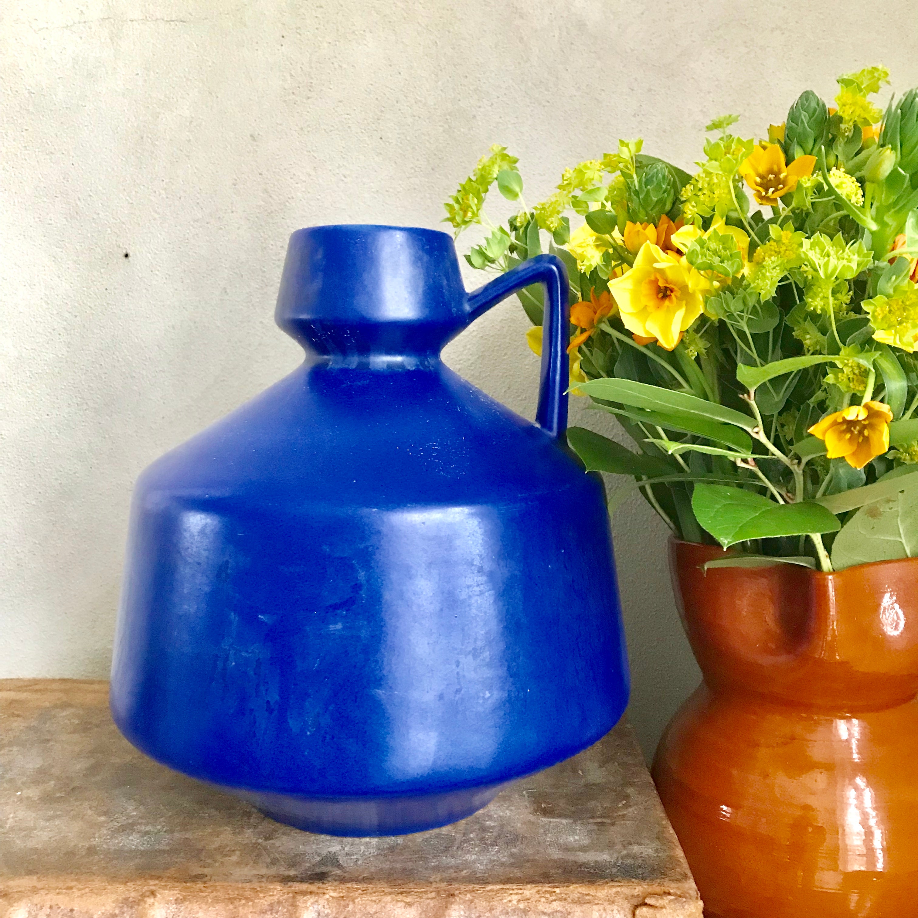 1970s Bright Blue West German Vase