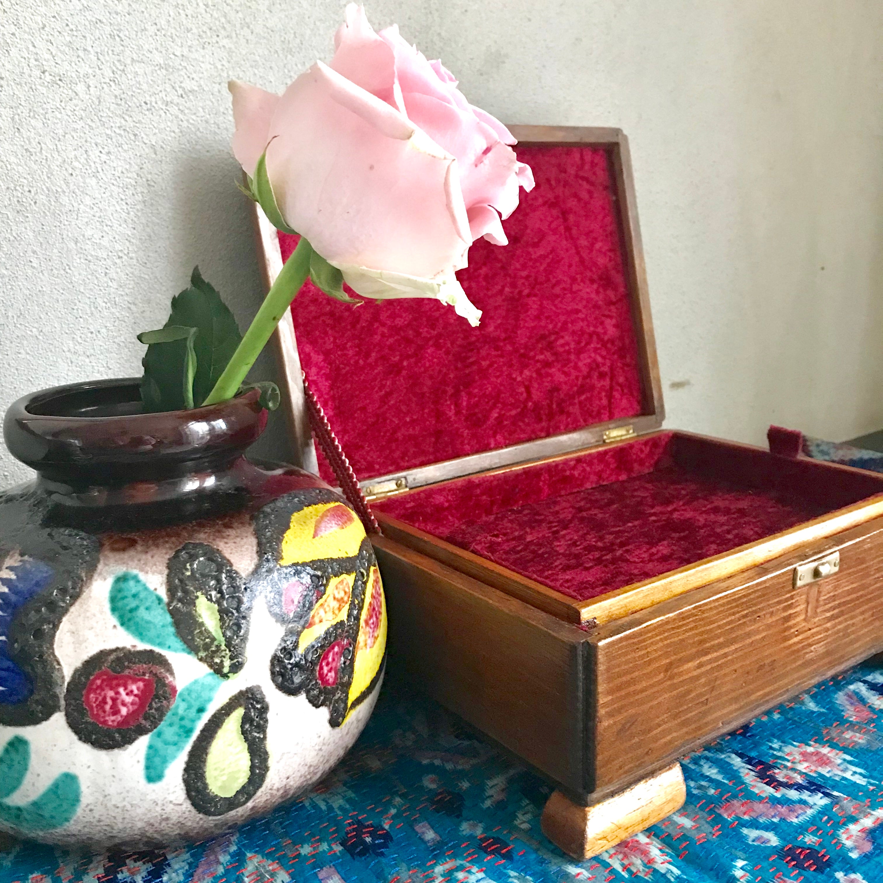 Vintage Wooden Box with metal clasp