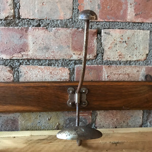 Vintage Wooden Coat Rack with 4 metal hooks