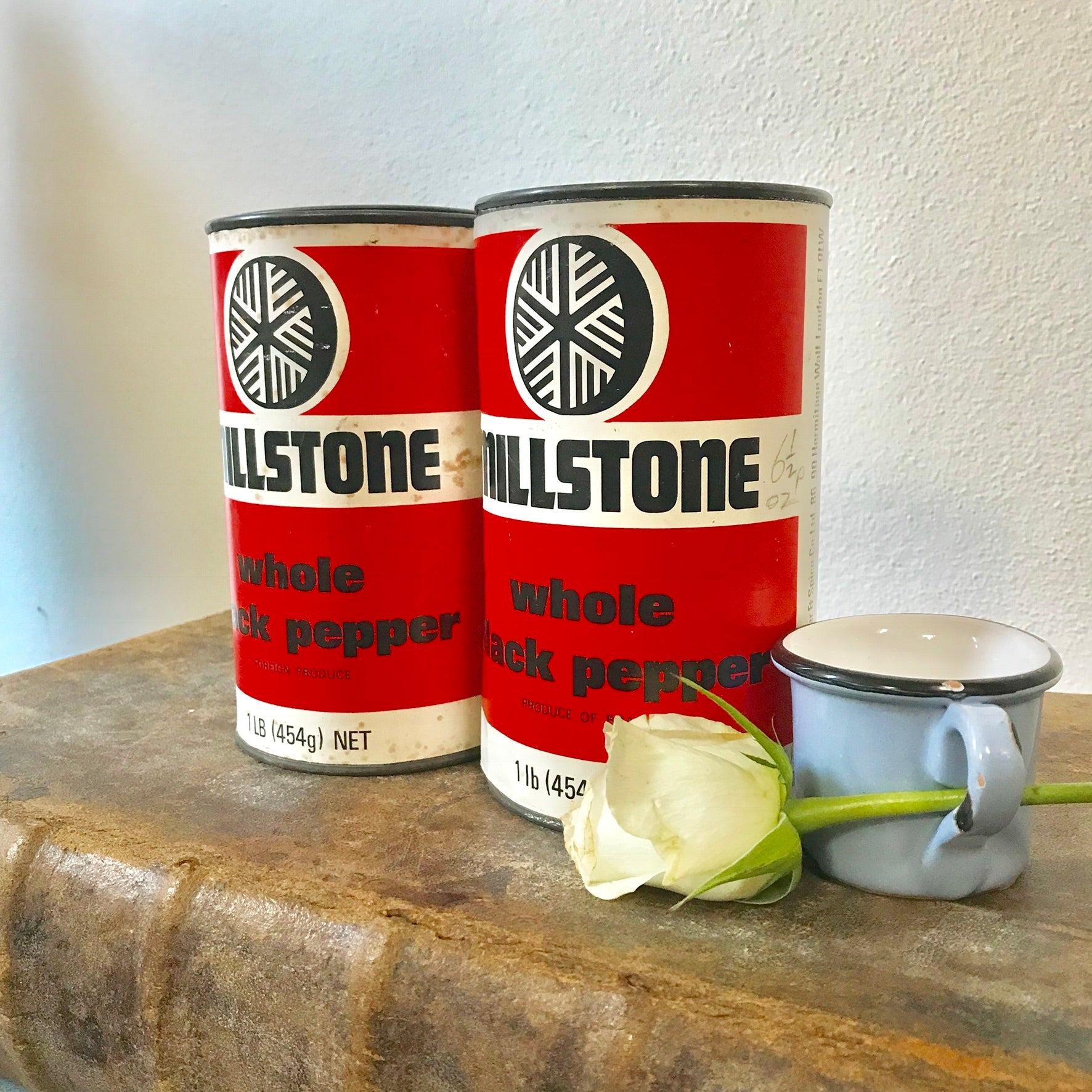 Pair of Vintage Black Pepper Tins