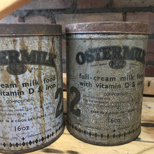 Pair of 1940s Baby's Milk Tins