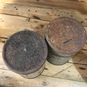 Pair of 1940s Baby's Milk Tins