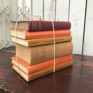 Vintage Book Bundle in Orange Tones