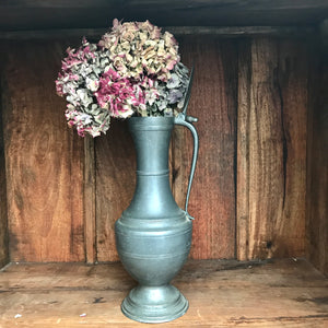 Large French Vintage Pewter Pitcher