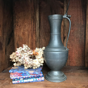 Large French Vintage Pewter Pitcher