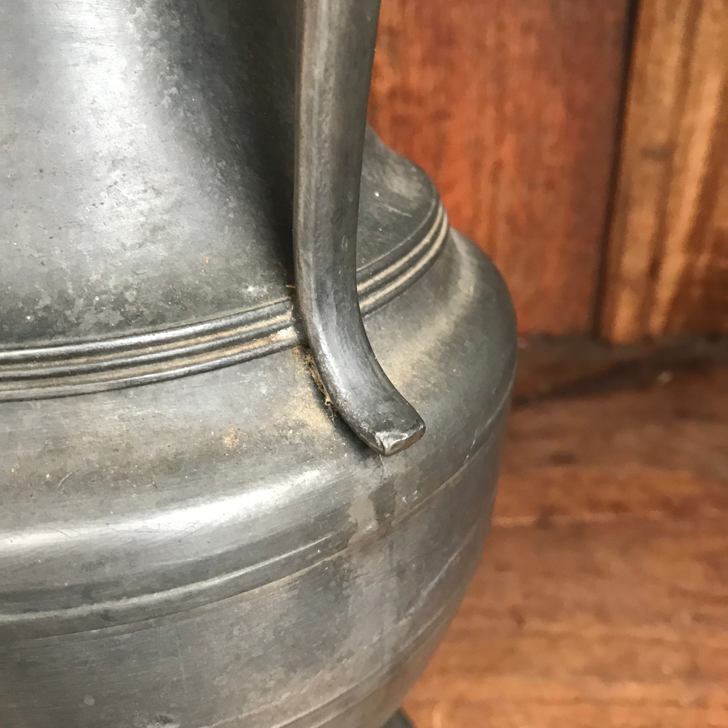 Large French Vintage Pewter Pitcher
