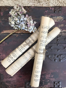 Vintage French Music Sheets Trio