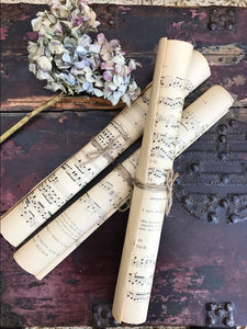 Vintage French Music Sheets Trio