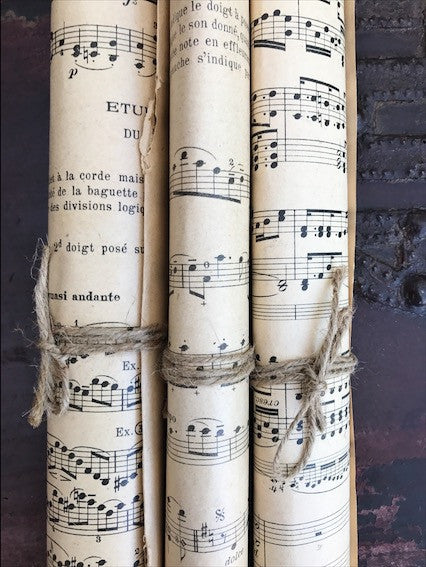 Vintage French Music Sheets Trio