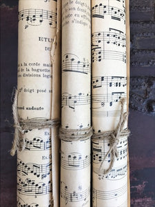 Vintage French Music Sheets Trio
