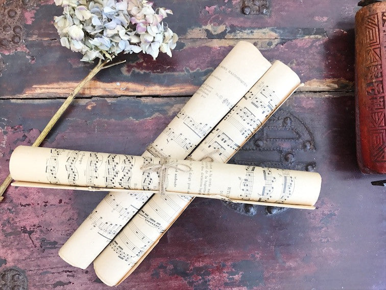 Vintage French Music Sheets Trio