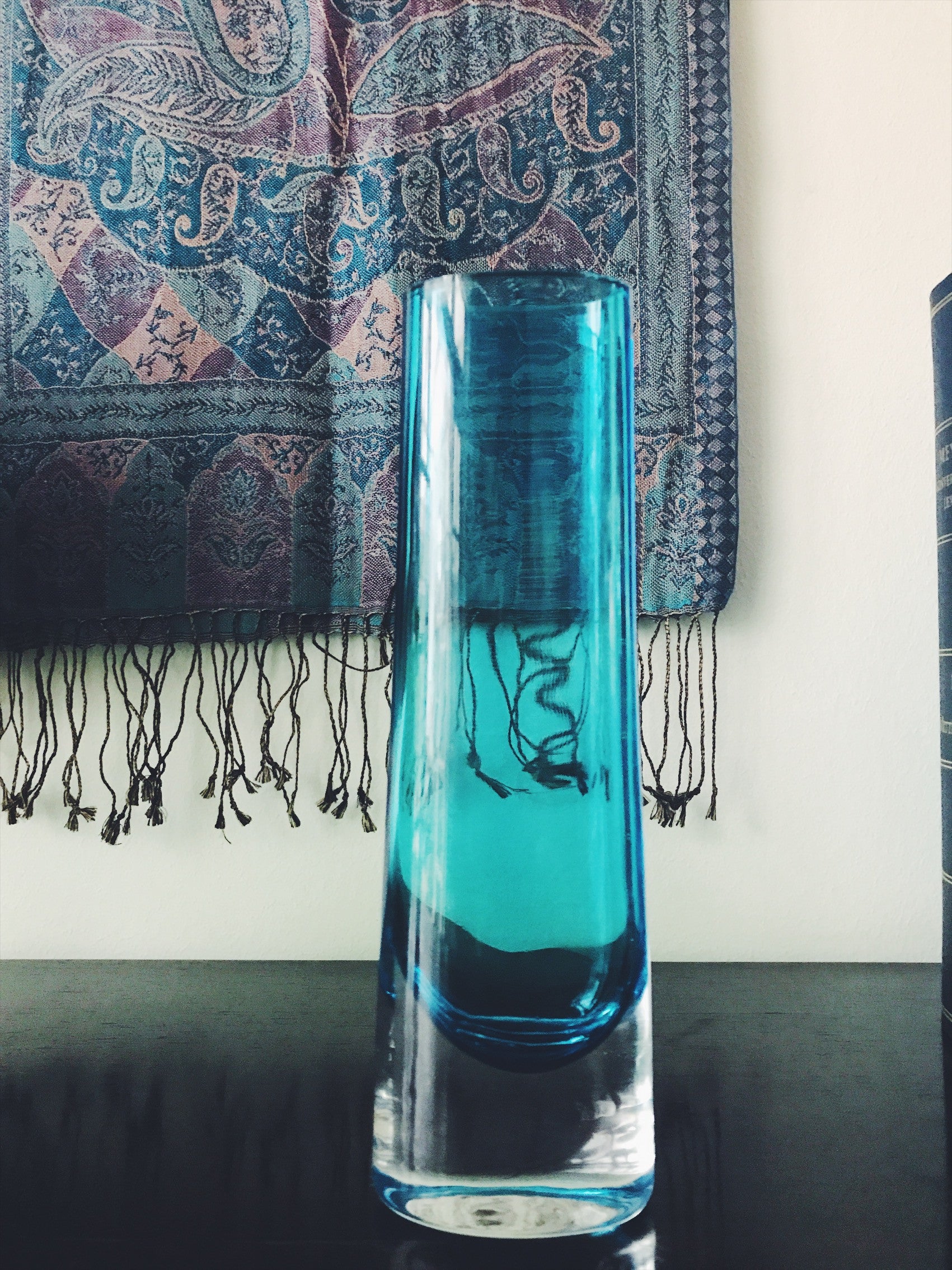 1950s Turquoise-Coloured Glass Vase