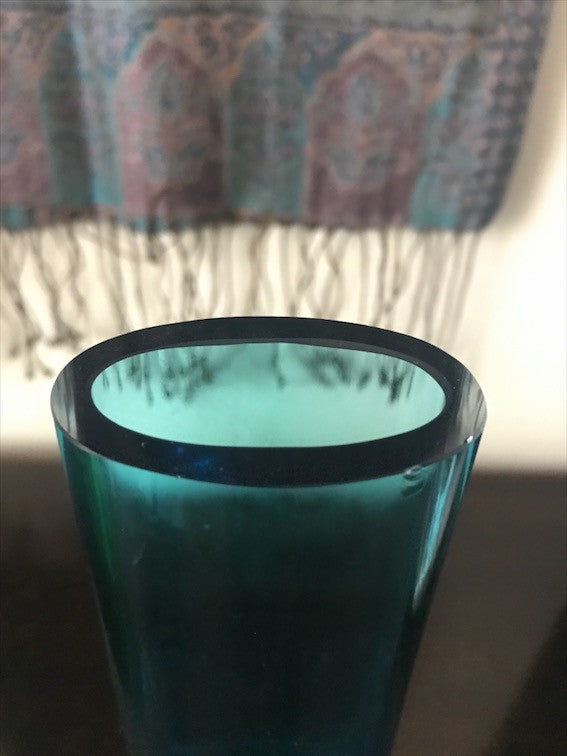 1950s Turquoise-Coloured Glass Vase