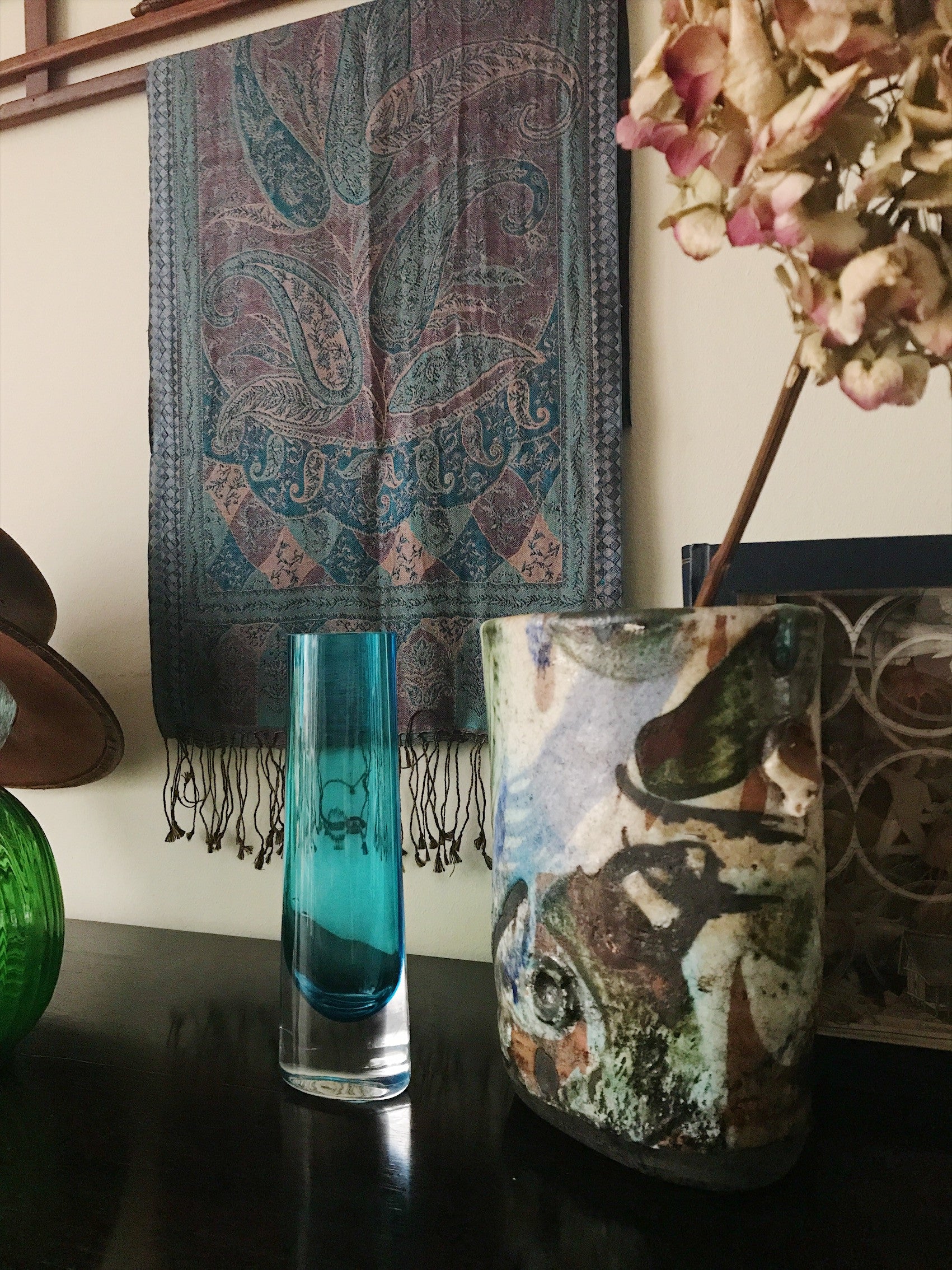 1950s Turquoise-Coloured Glass Vase