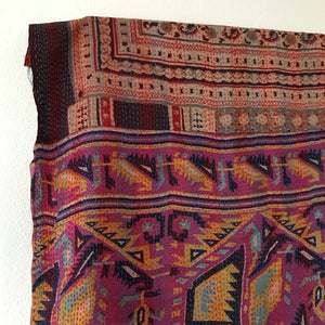 Antique Silk Sari Table Runner/Throw  (double-sided)