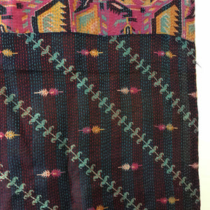 Antique Silk Sari Table Runner/Throw  (double-sided)
