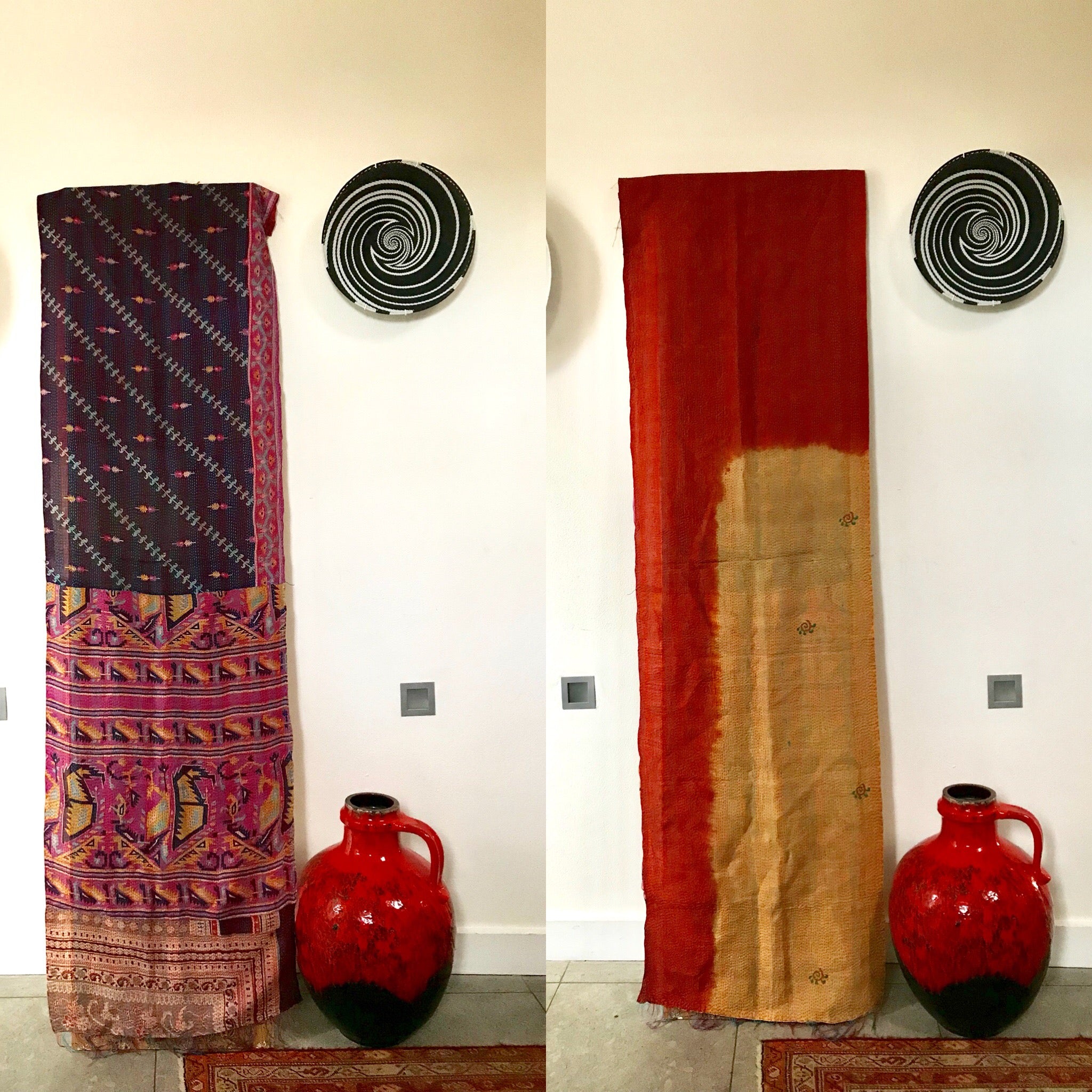 Antique Silk Sari Table Runner/Throw  (double-sided)