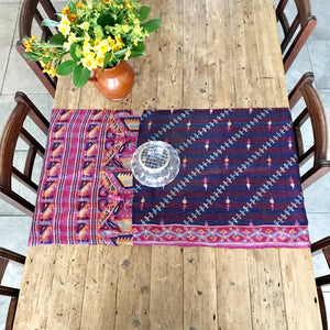Antique Silk Sari Table Runner/Throw  (double-sided)