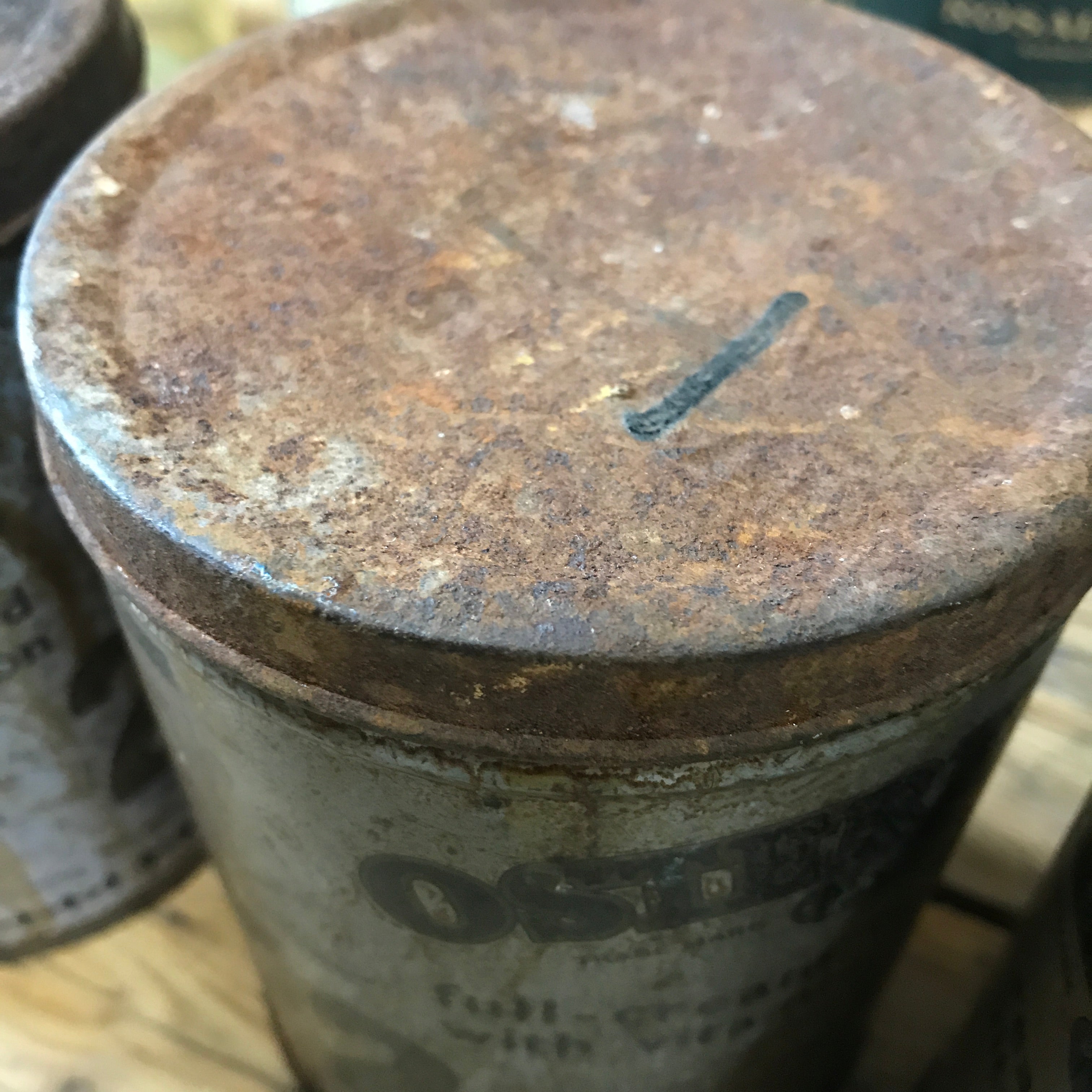 Pair of 1940s Baby's Milk Tins
