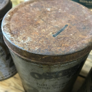 Pair of 1940s Baby's Milk Tins