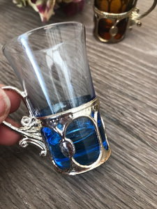 6 teeny coloured glasses