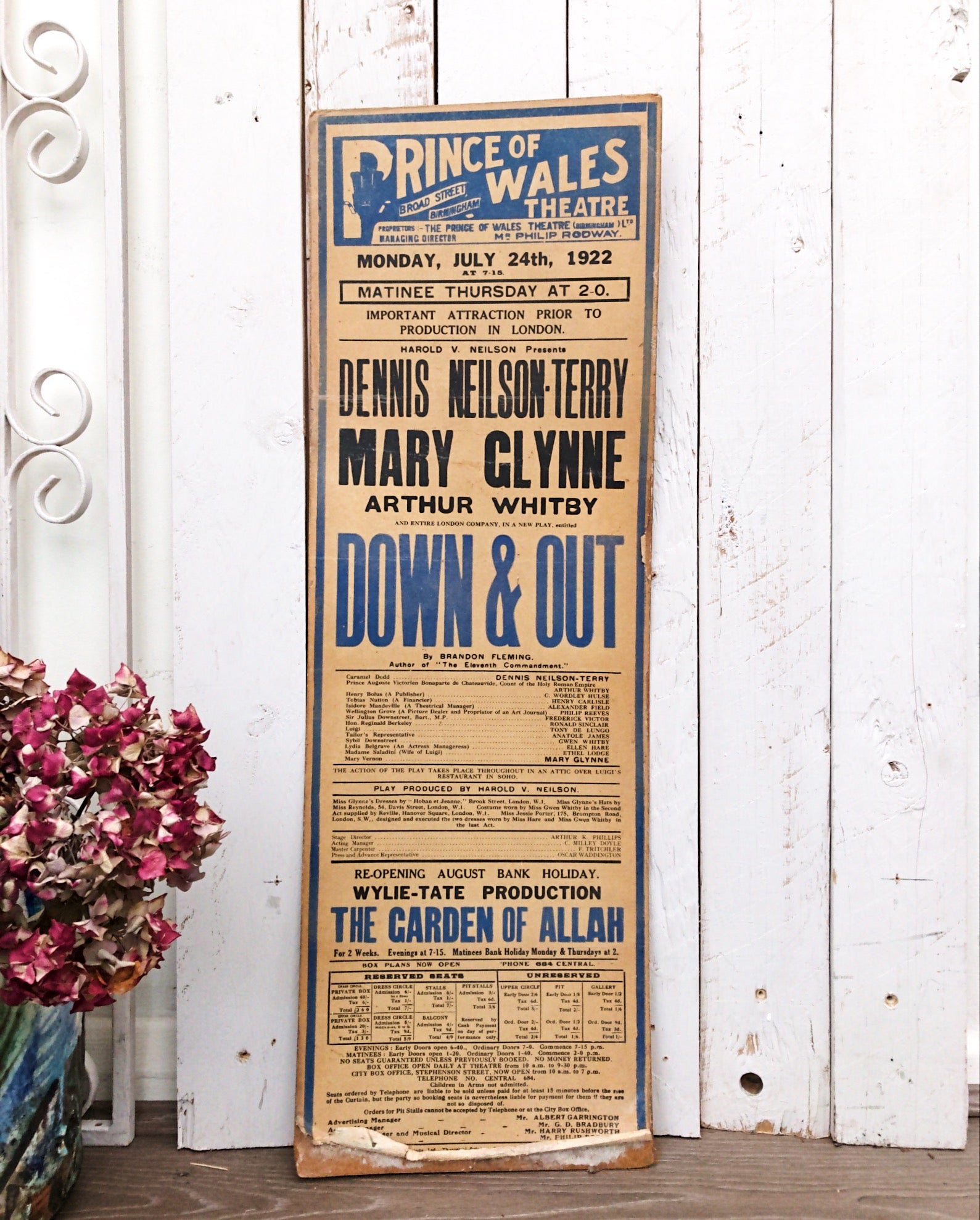 1920s Vintage Theatre Poster on Board