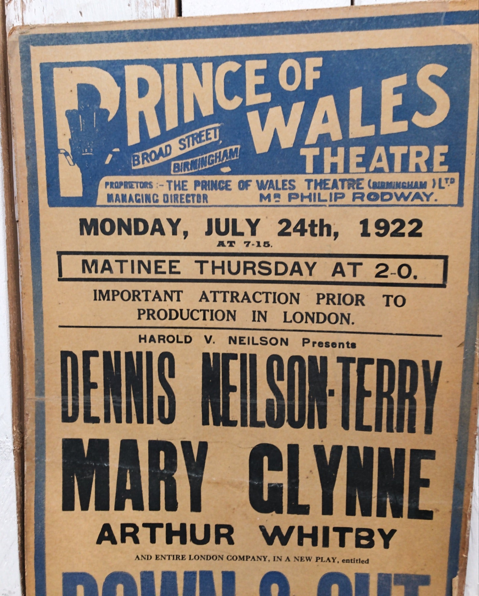 1920s Vintage Theatre Poster on Board