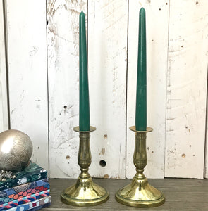 Small Vintage Brass Candlesticks
