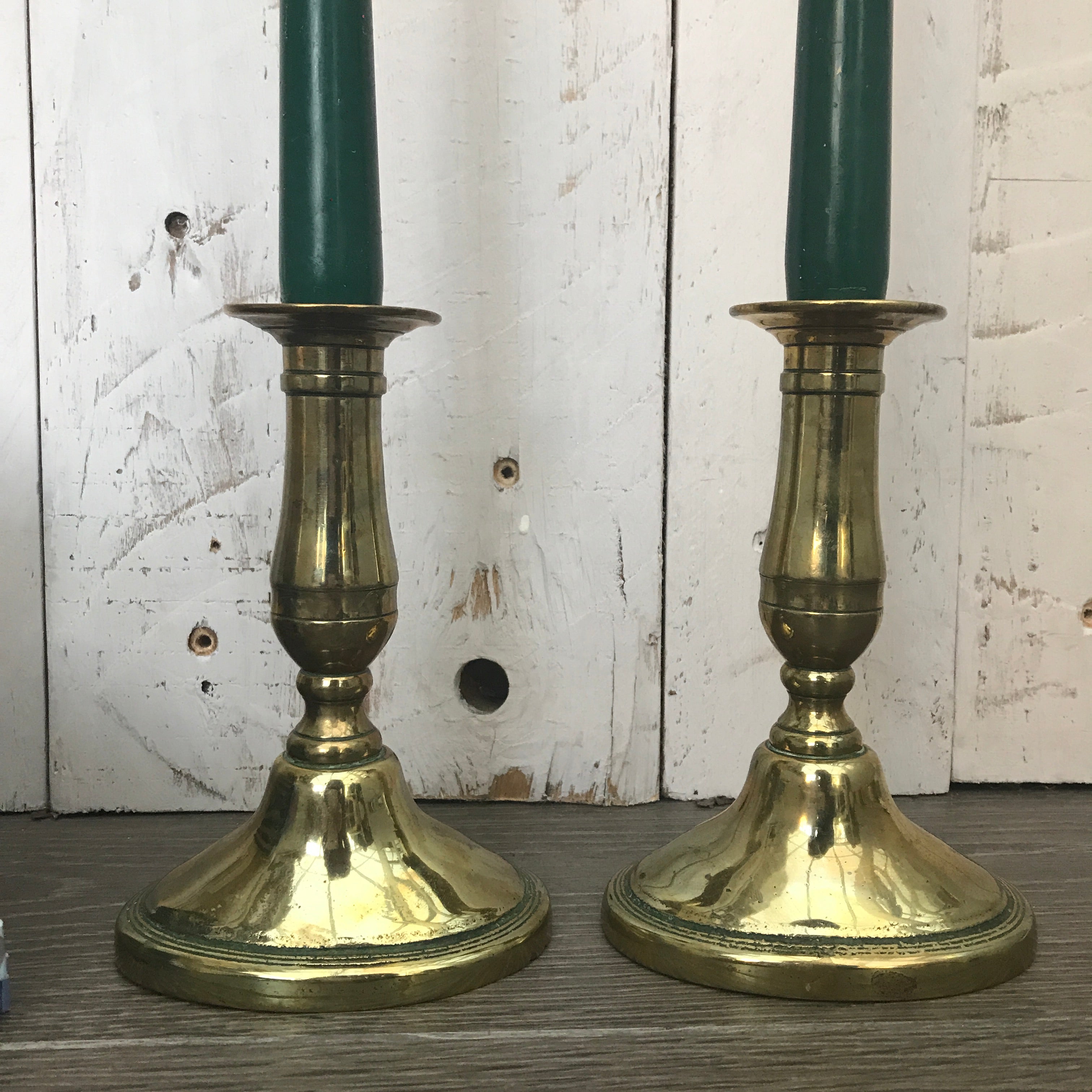 Small Vintage Brass Candlesticks