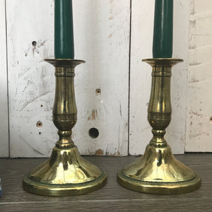 Small Vintage Brass Candlesticks