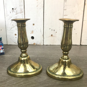 Small Vintage Brass Candlesticks