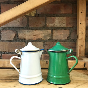 Pair of Little Vintage Enamel Jugs