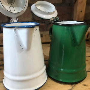 Pair of Little Vintage Enamel Jugs