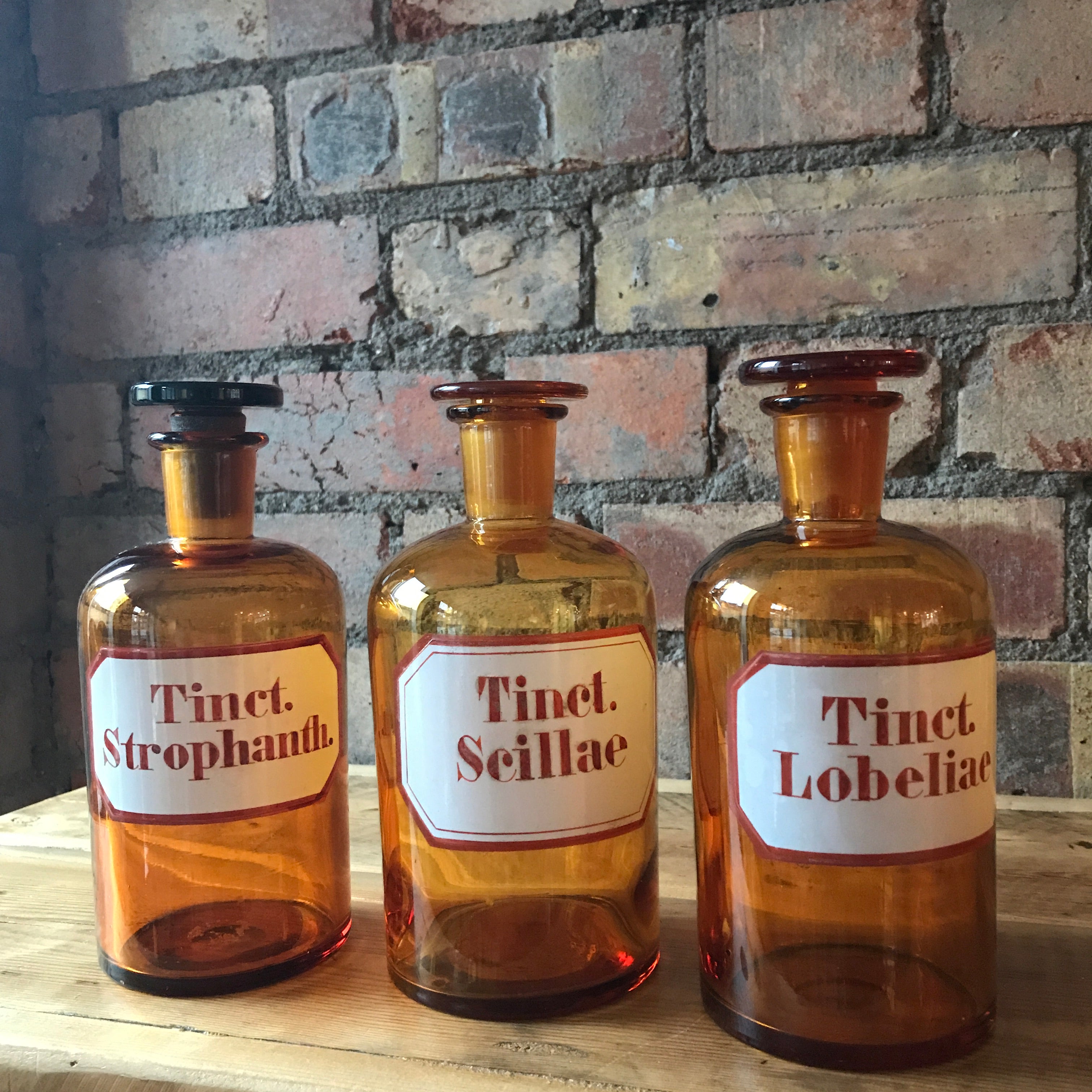 Trio of Vintage Apothecary Bottles