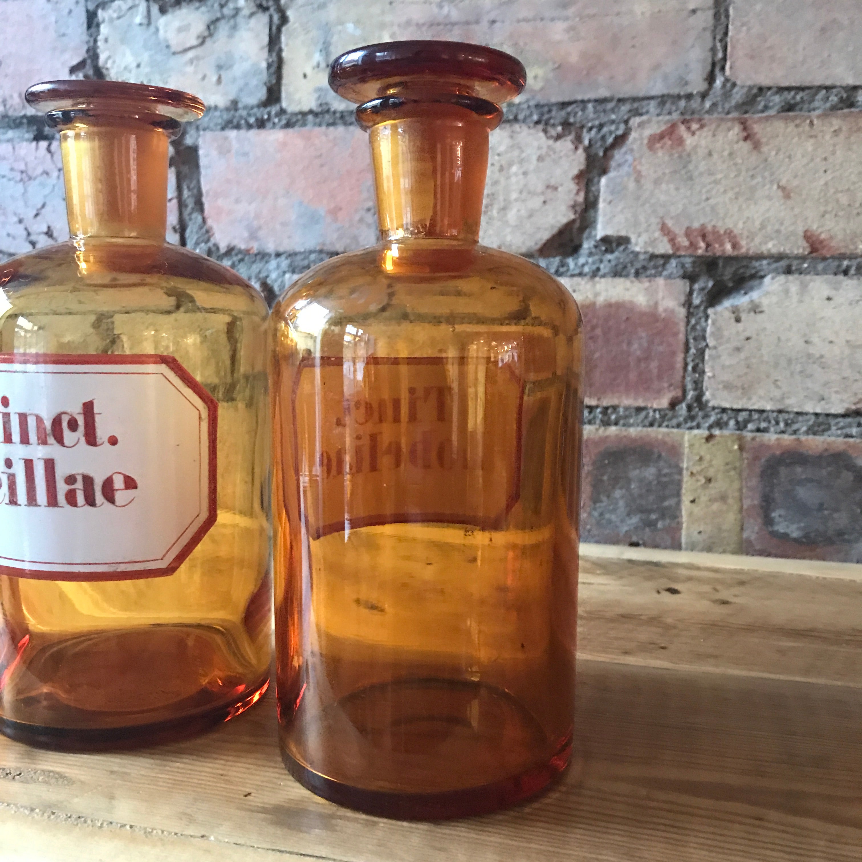 Trio of Vintage Apothecary Bottles