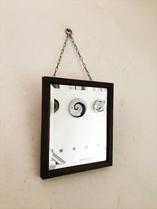 Small 1930s Wood-Framed Mirror