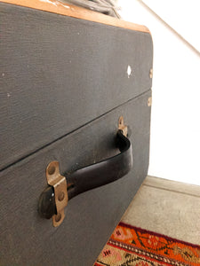 Large Grey Vintage Steamer Trunk