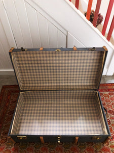 Large Grey Vintage Steamer Trunk