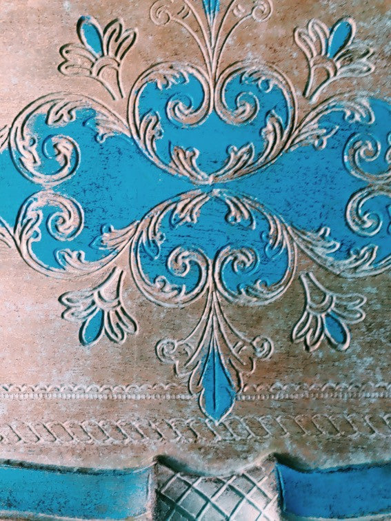 Florentine Vintage Wood Gilt Tray - Blue and Gold