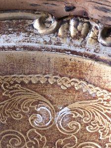 Florentine Vintage Wood Gilt Tray - White and Gold