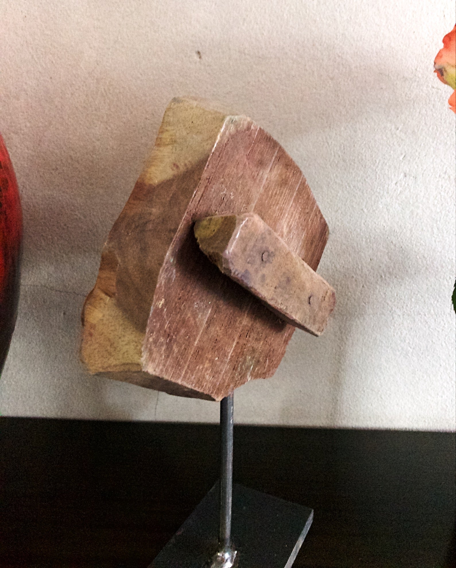 Mounted Antique Printing Block- Assymetric Diamond with circles