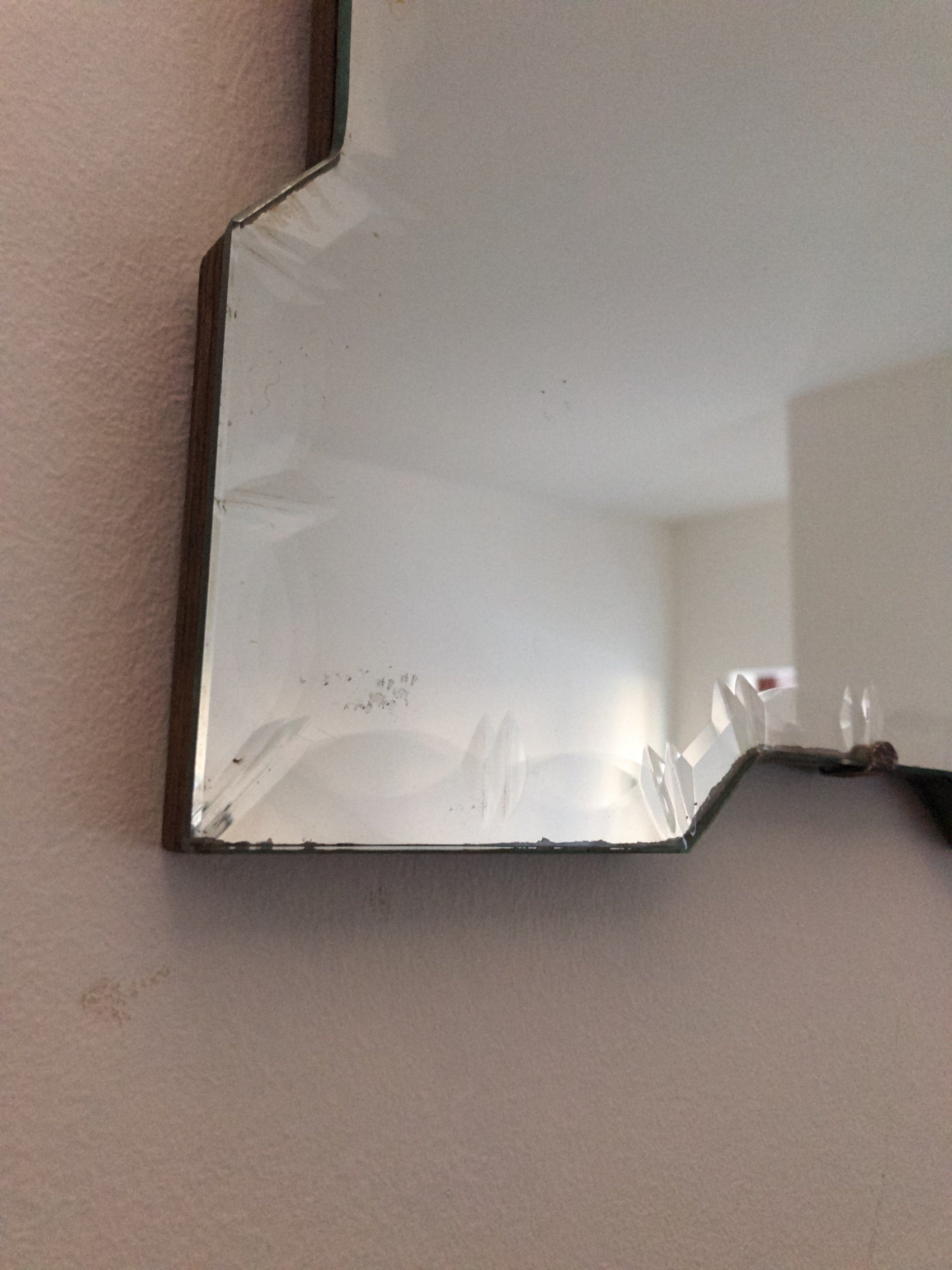 Long-Chained Scalloped Art Deco Mirror
