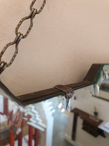 Long-Chained Scalloped Art Deco Mirror