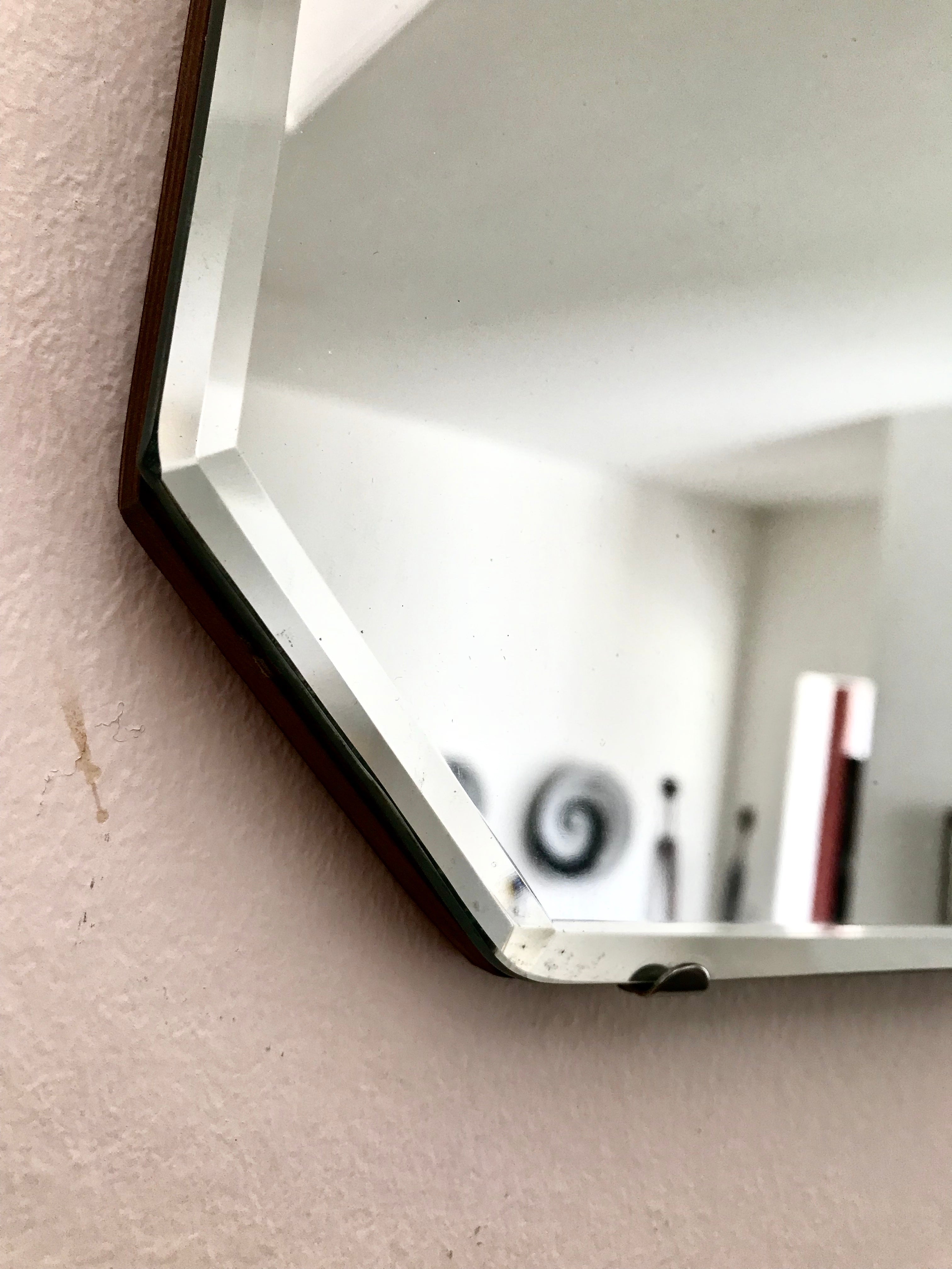 Vintage Art Deco Mirror with long chain