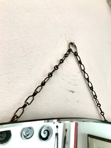 Vintage Art Deco Mirror with long chain