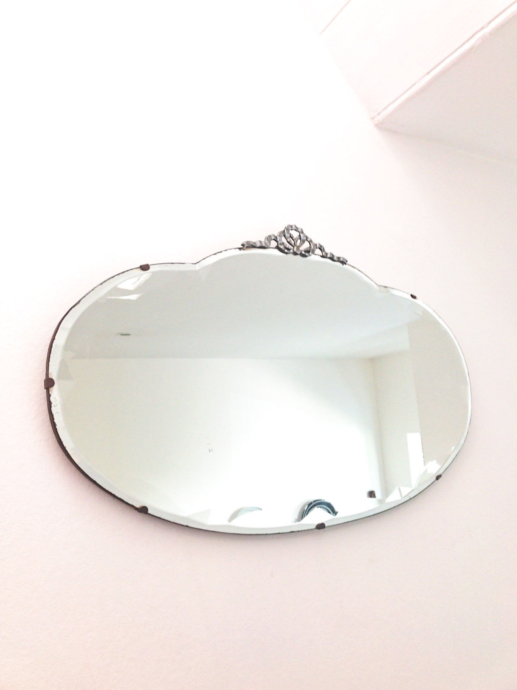 Vintage Art Deco Mirror with metal detail