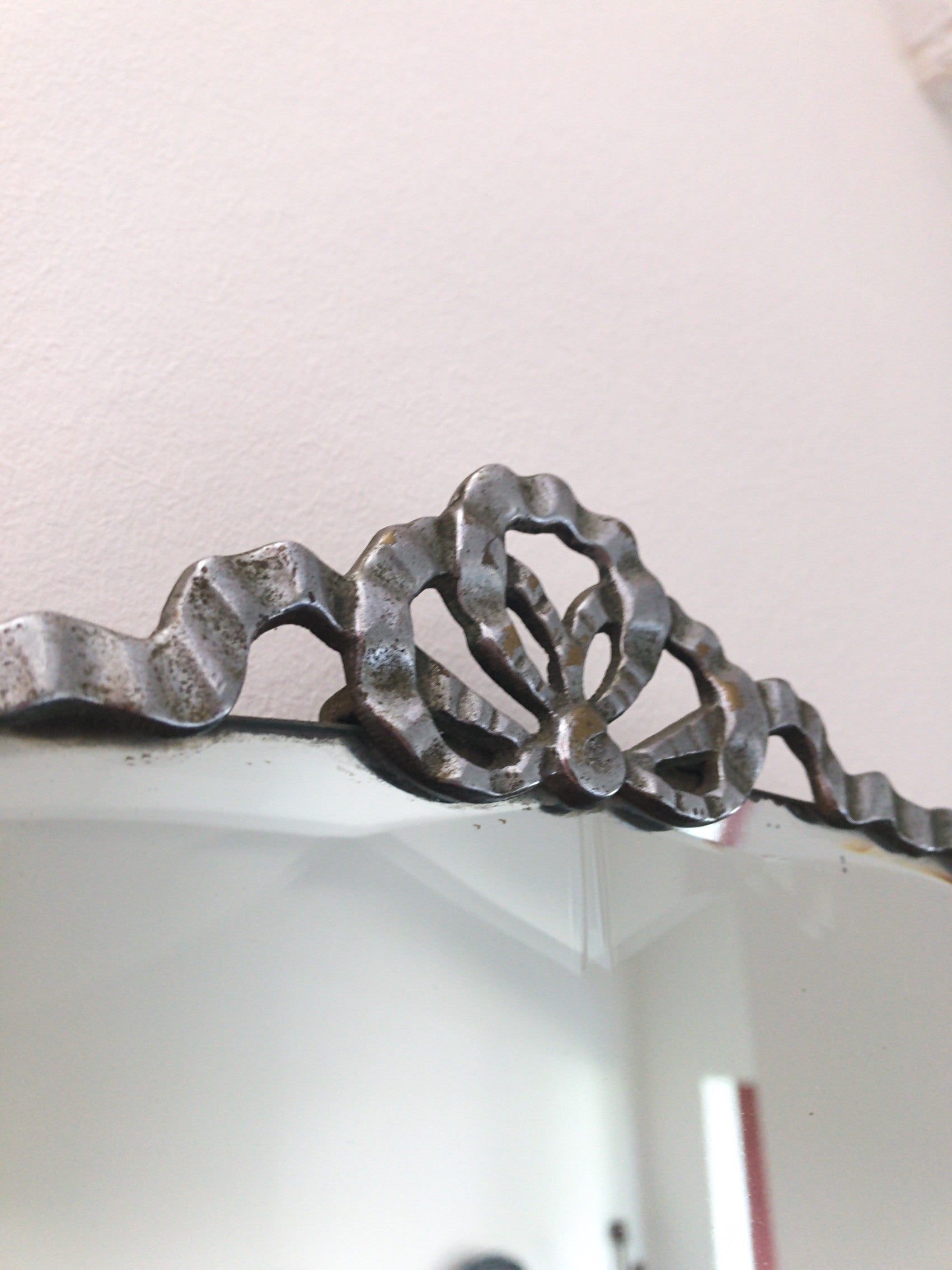 Vintage Art Deco Mirror with metal detail