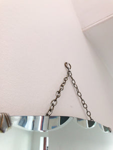 Vintage Art Deco Frameless Mirror with fan-shaped clasps
