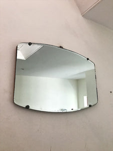 Vintage Art Deco Frameless Mirror with fan-shaped clasps
