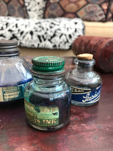 Set of 4 Vintage Ink Bottles